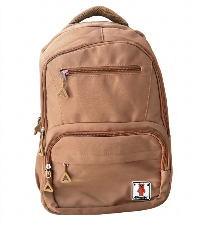 mochila bege urso