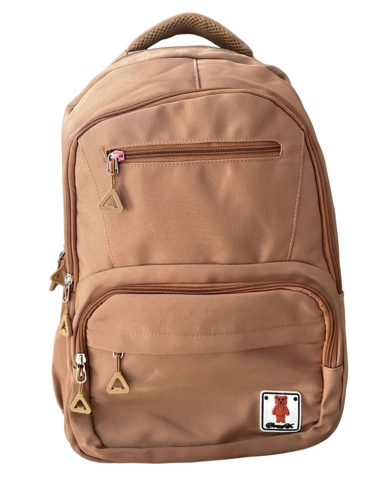 mochila bege urso