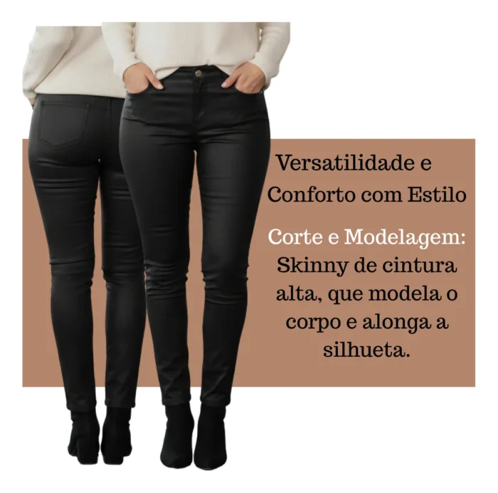 calça resinada preta calça resinada preta