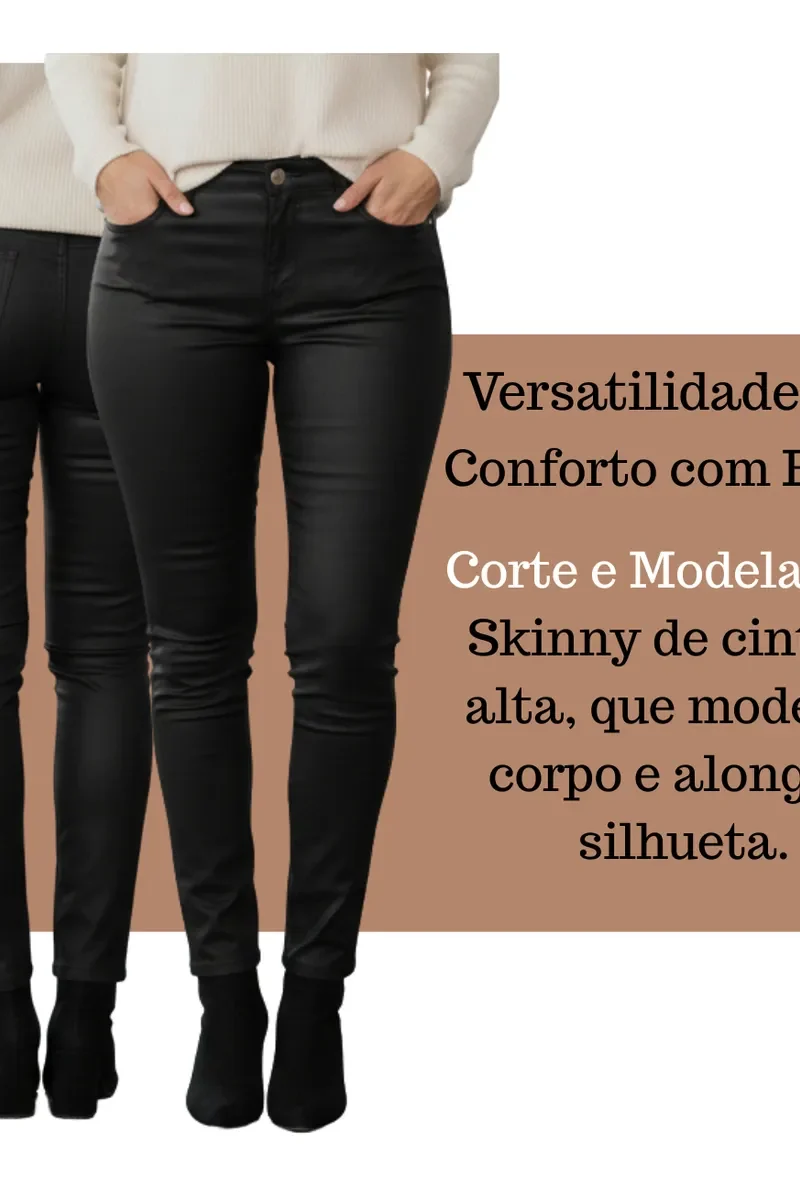 calça resinada preta