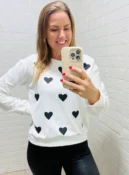 blusa moletinho coração vermelha