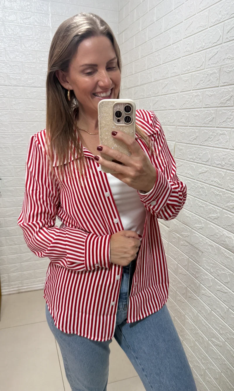 camisa listrada azul