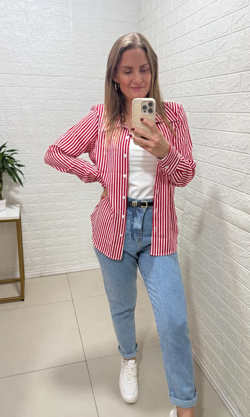 camisa listrada azul