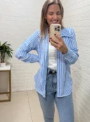 camisa listrada azul