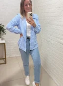 camisa listrada azul