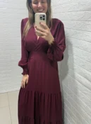 vestido longo estampa camponesa verde