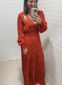 vestido longo estampa camponesa verde