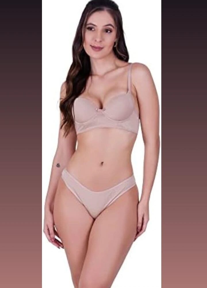 conjunto lingerie nude