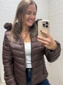 jaqueta de microfibra feminina café