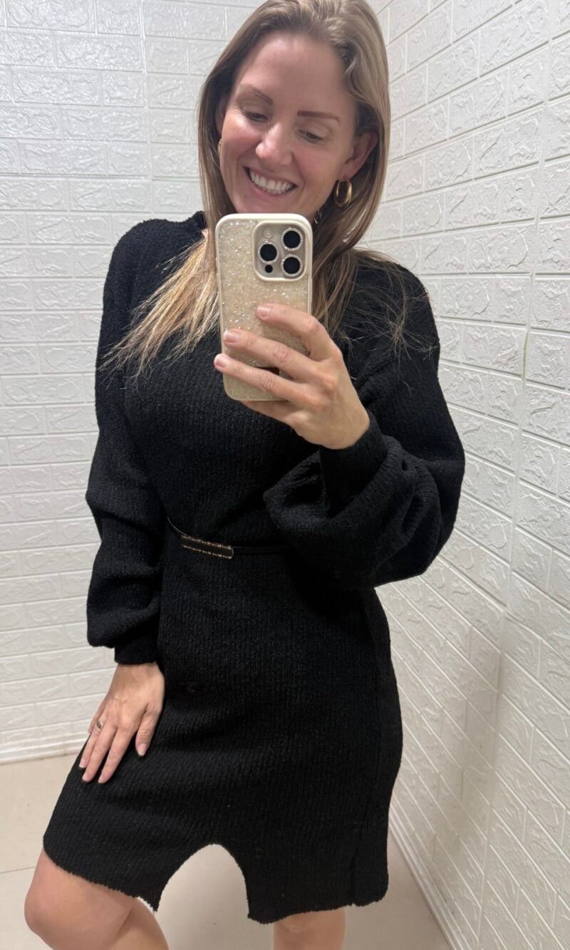vestido mousse preto
